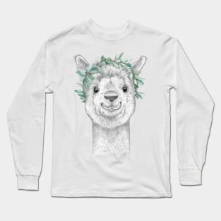 Alpaca with wreath Long Sleeve T-Shirt